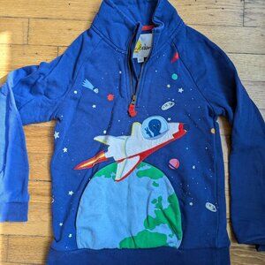 Mini Boden half-zip applique sweatshirt